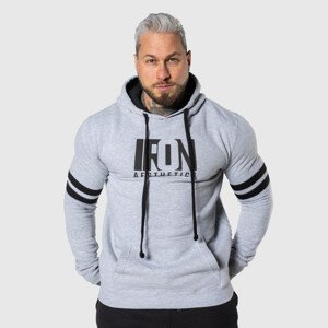 Mikina s kapucí Iron Aesthetics Double Streak, šedá