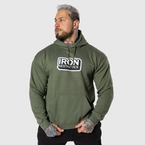 Mikina s kapucí Iron Aesthetics Iconic, vojenská zelená