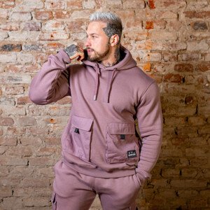 Mikina s kapucí Iron Aesthetics Cargo Hoodie, fialová