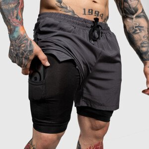 Funkční šortky Iron Aesthetics SweatPro 2in1, tmavě šedé