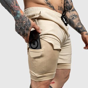 Funkční šortky Iron Aesthetics SweatPro 2in1, khaki