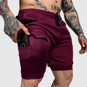 Funkční šortky Iron Aesthetics SweatPro 2in1, bordové