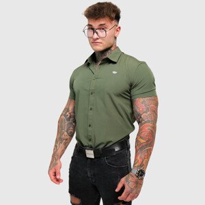 Strečová košile Iron Aesthetics Short Slim Stretch, zelená