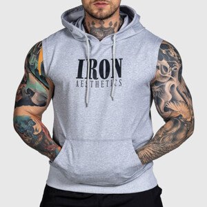 Tílko s kapucí Iron Aesthetics Cut Off, šedé