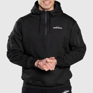 Oversized mikina se zipem Iron Aesthetics Loaded, černá