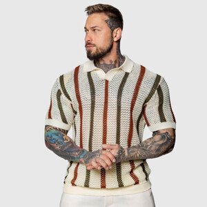Pánské polo tričko Iron Aesthetics Crotchet, béžové