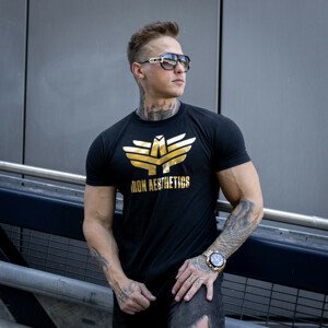 Fitness tričko Iron Aesthetics, black&gold
