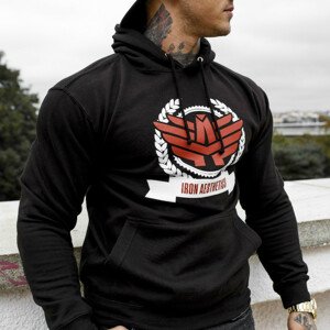 Fitness mikina bez zipu Iron Aesthetics Triumph, černá