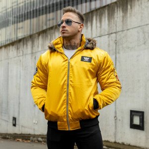 Pánská přechodná bunda s kožešinou Iron Aesthetics, žlutá