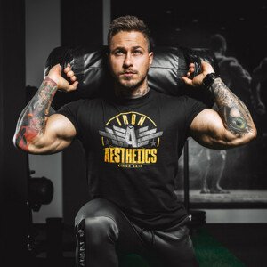 Pánské fitness tričko Iron Aesthetics Force, černé