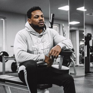 Fitness mikina bez zipu Iron Aesthetics Force, šedá