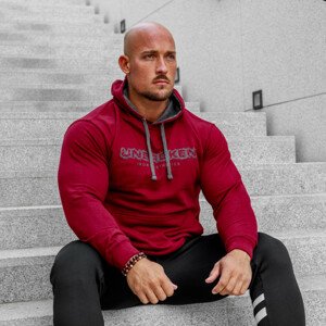 Fitness mikina bez zipu Iron Aesthetics Unbroken, bordová