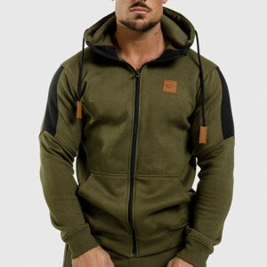 Fitness mikina se zipem Iron Aesthetics ELEMENT, vojenská zelená