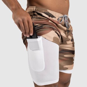 Funkční šortky Iron Aesthetics Stretch 2in1, camo khaki